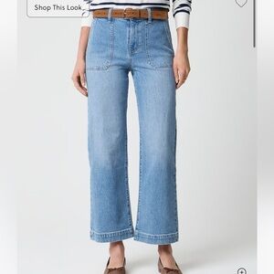 J. Crew Factory Wide-leg cropped utility-pocket jean in all-day stretch
